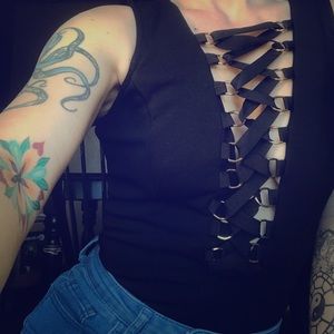 Cross front bodysuit